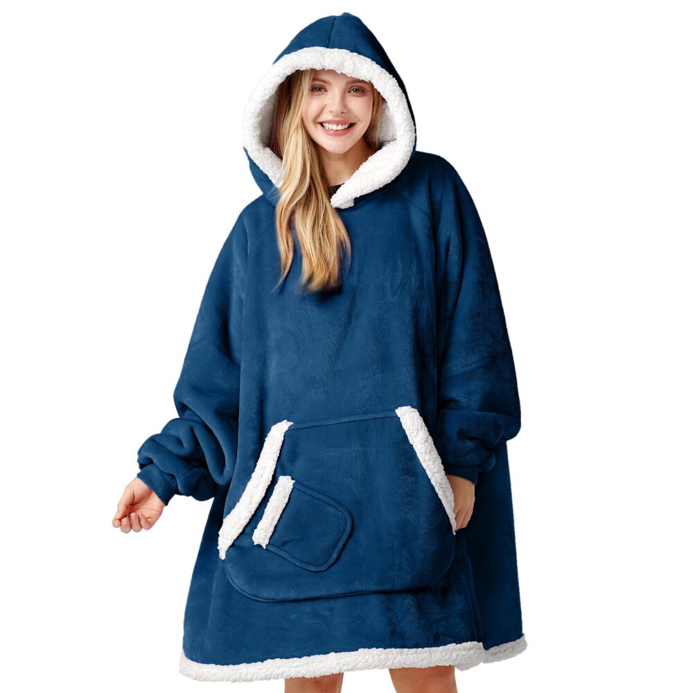 8016 Wearable Blanket Hoodie Gifts Mom Wife Sherpa Fleece Hooded Blanket